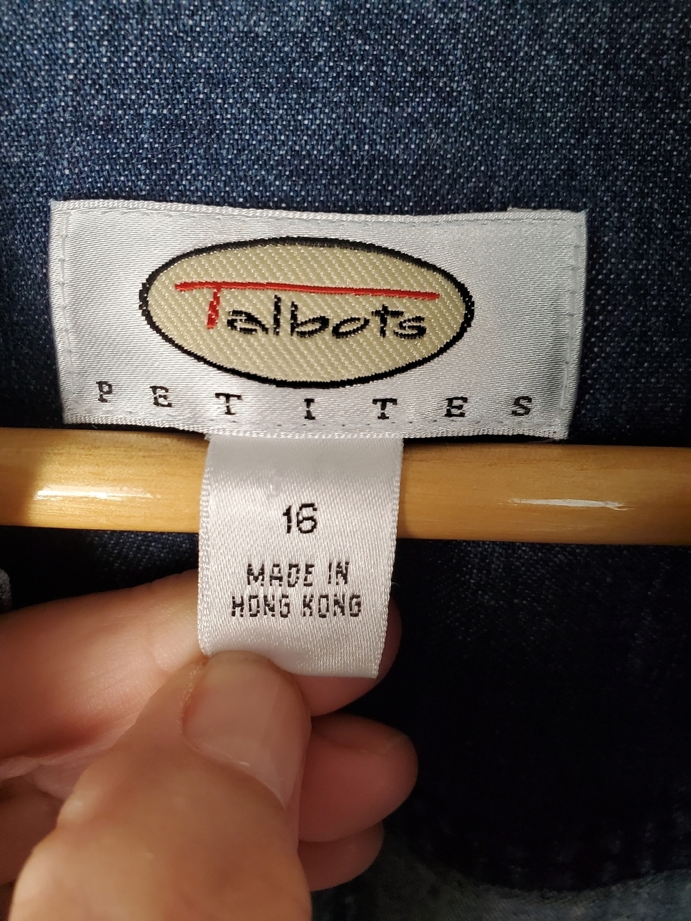 VTG Talbots Denim Shirt Midi Dress Size 16 PETITE – Long Sleeve Blue Jean. #258 - Picture 3 of 11